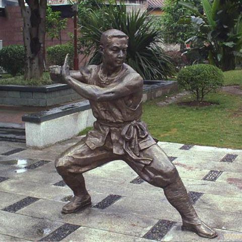 武术人物铜雕 