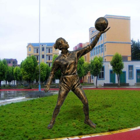 打排球运动人物铜雕 