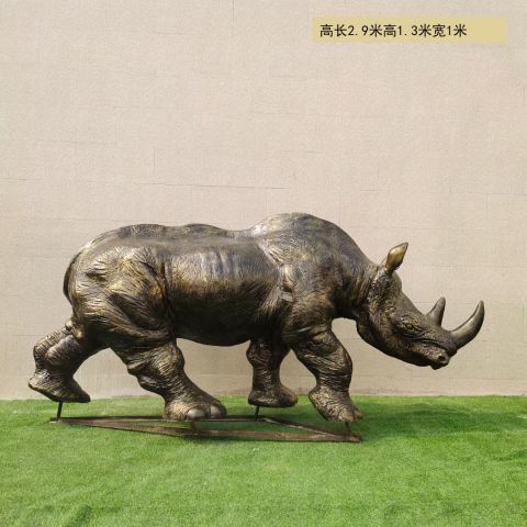 动物犀牛铜雕