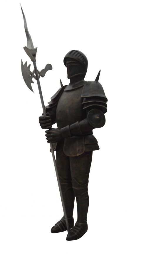 西方战士铜雕像